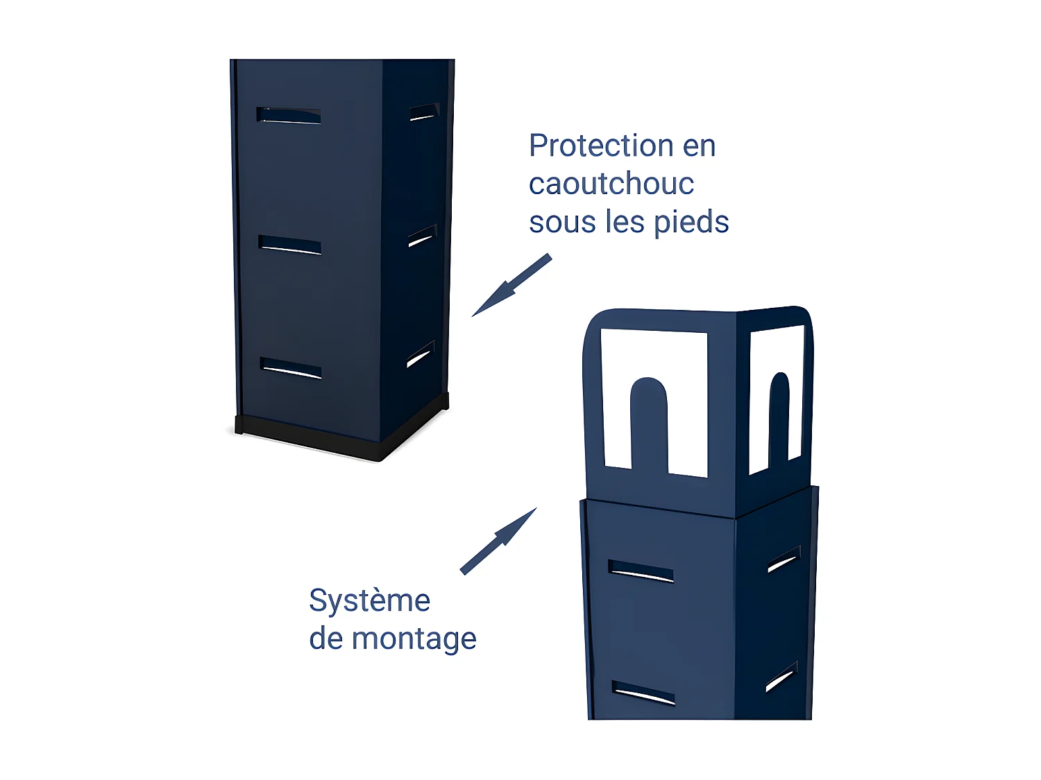 Étagère d'angle polyvalente en métal - Charge lourde Max 750kg - 180 x 90 x 45 cm - Bleu