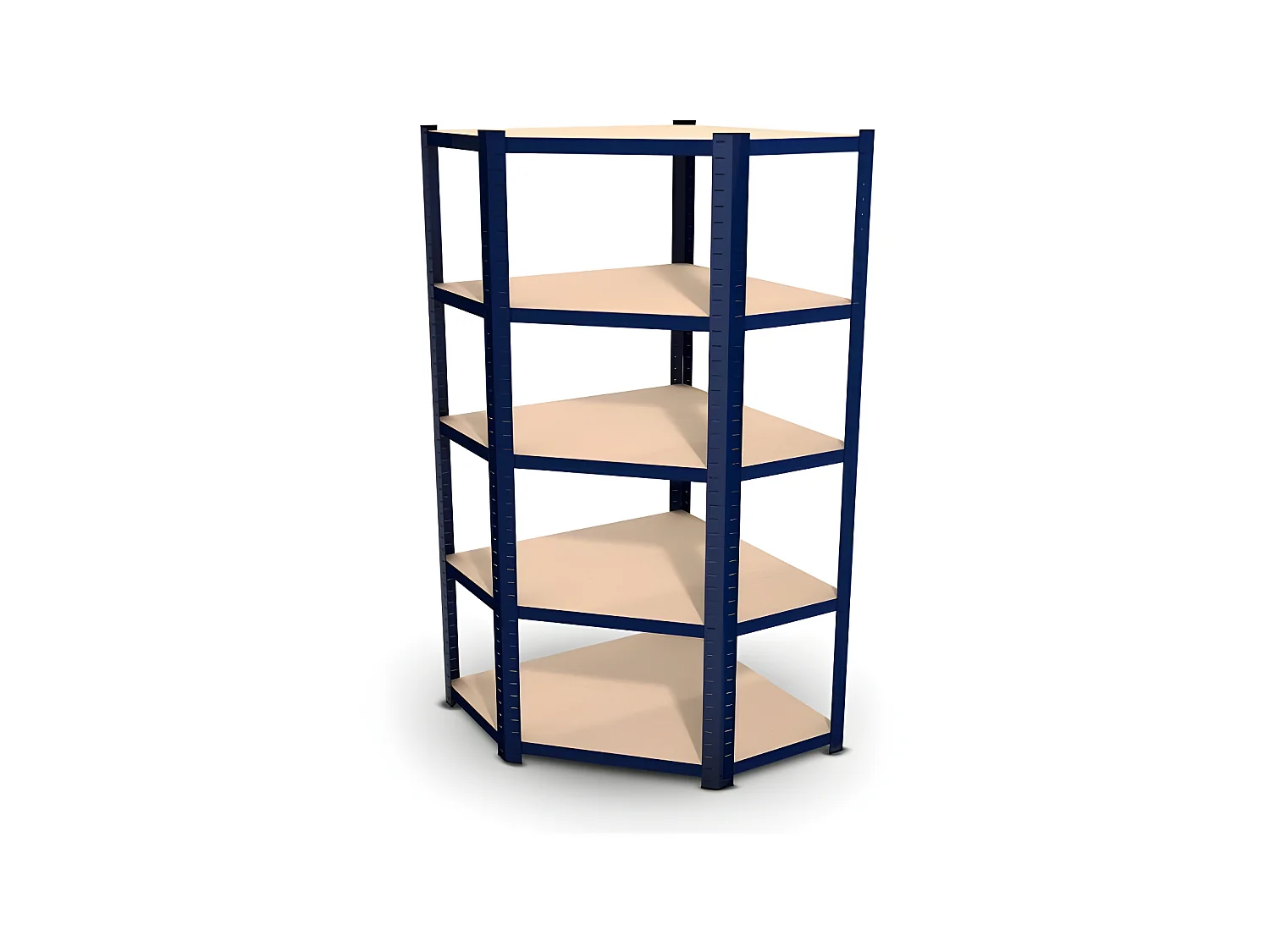 Étagère d'angle polyvalente en métal - Charge lourde Max 750kg - 180 x 90 x 45 cm - Bleu