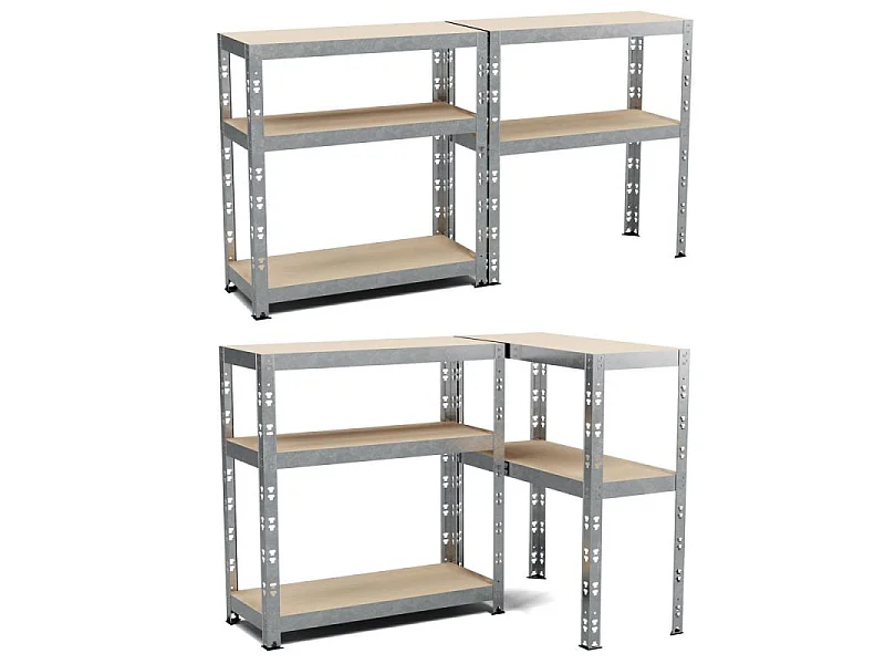 Lot de 2 Etagères de rangement modulables et polyvalentes pour atelier, garage, cave... Charge Lourde max 500kg x2