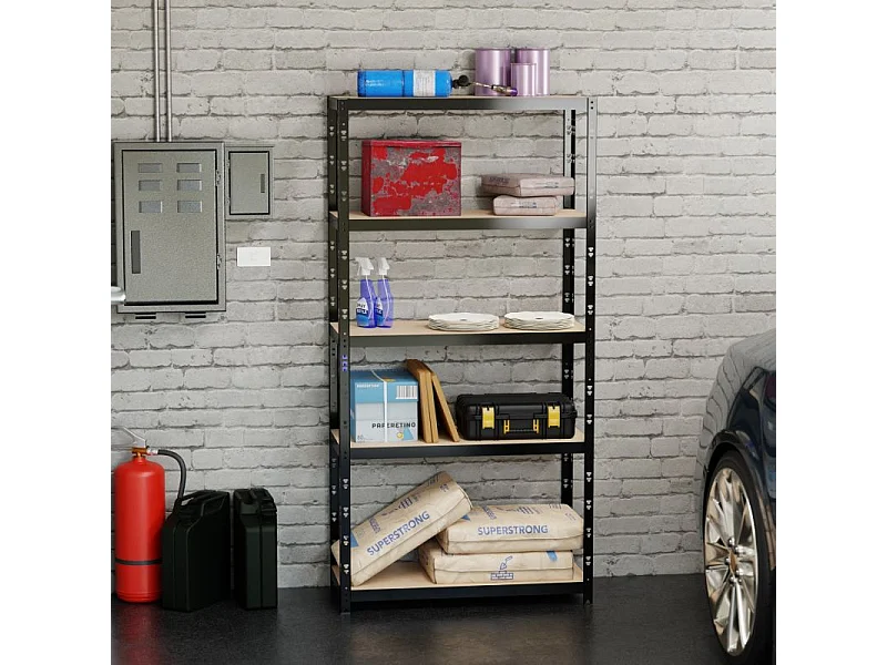 Etagère de Rangement modulable et polyvalente pour atelier, garage, cave...Charges Lourdes180x90x40cm - Noir