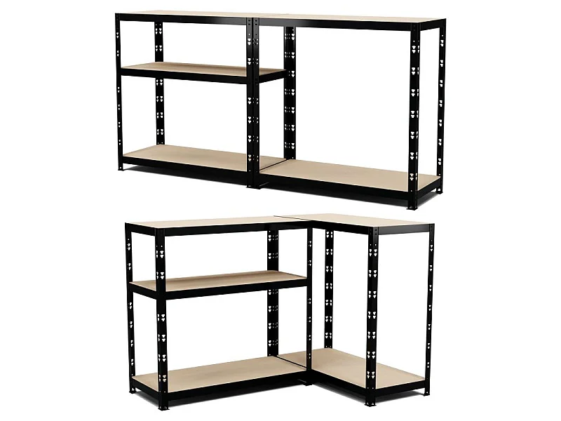 Etagère de Rangement modulable et polyvalente pour atelier, garage, cave...Charges Lourdes180x90x40cm - Noir