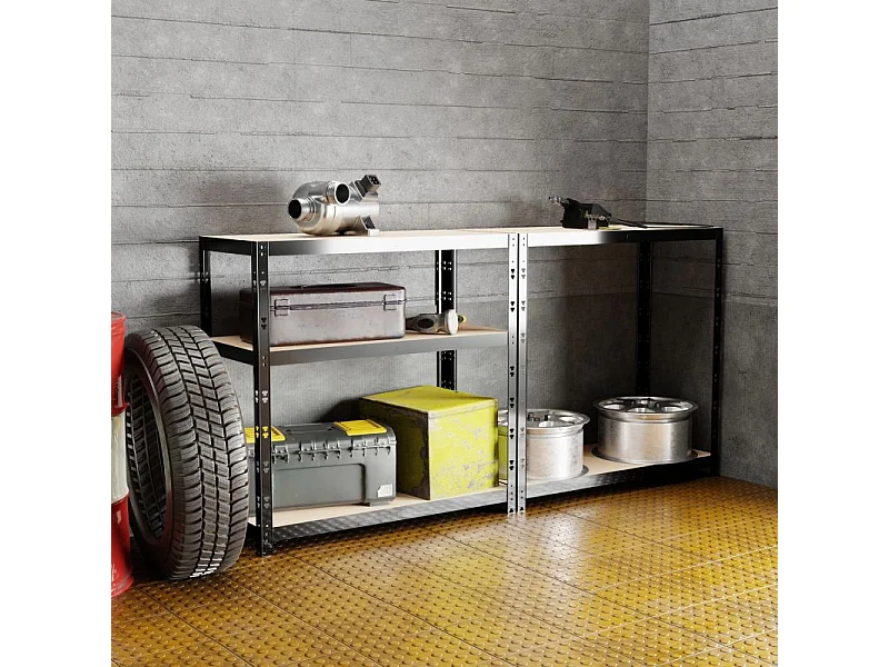 Etagère de Rangement modulable et polyvalente pour atelier, garage, cave...Charges Lourdes180x90x40cm - Noir
