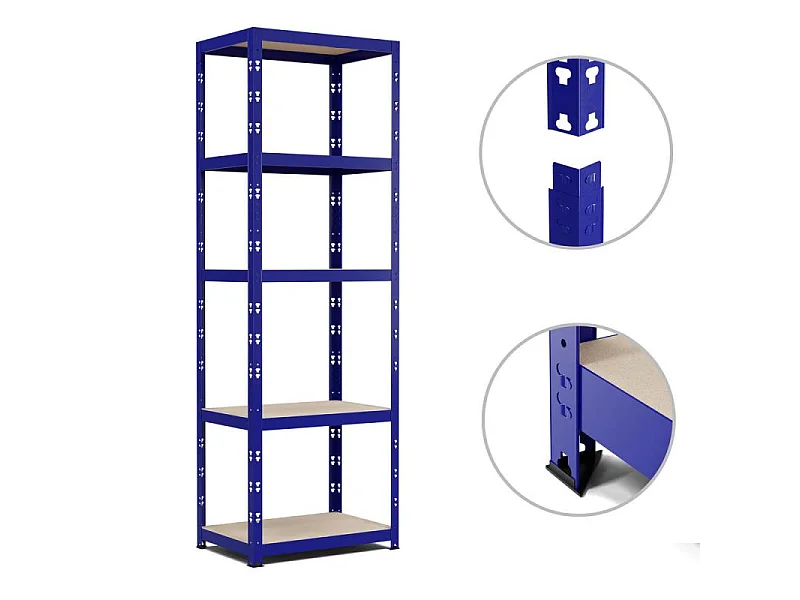 Etagère de rangement modulable et polyvalente pour atelier, garage, cave... Charge Lourde max 500kg  -180x60x40cm - Bleu