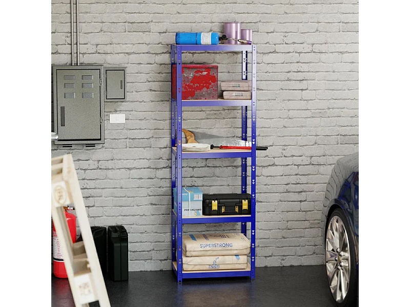 Etagère de rangement modulable et polyvalente pour atelier, garage, cave... Charge Lourde max 500kg  -180x60x40cm - Bleu