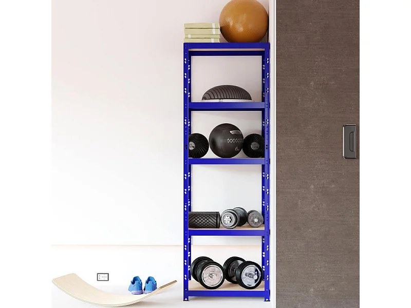 Etagère de rangement modulable et polyvalente pour atelier, garage, cave... Charge Lourde max 500kg  -180x60x40cm - Bleu