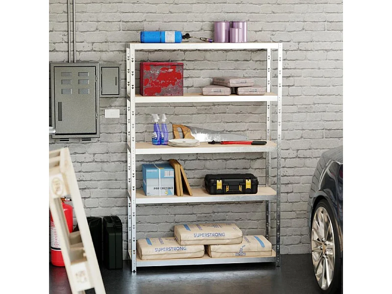 Etagère de rangement modulable et polyvalente pour atelier, garage, cave... Charge Lourde max 875kg -180x120x40cm - Gris