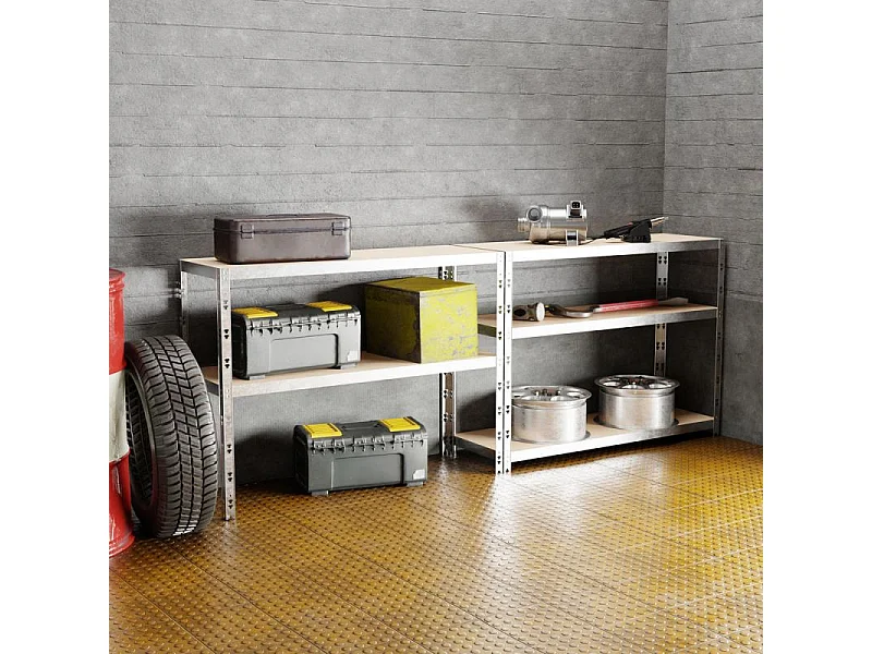 Etagère de rangement modulable et polyvalente pour atelier, garage, cave... Charge Lourde max 875kg -180x120x40cm - Gris