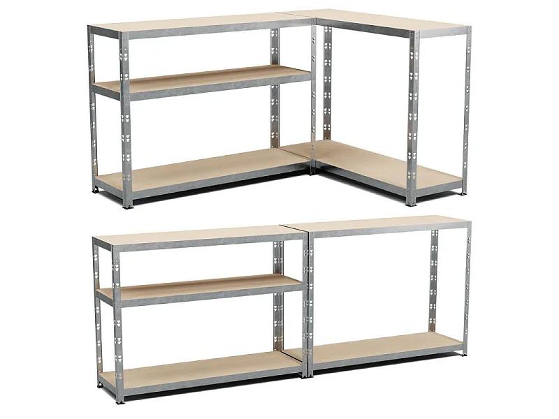 Etagère de rangement modulable et polyvalente pour atelier, garage, cave... Charge Lourde max 875kg -180x120x40cm - Gris