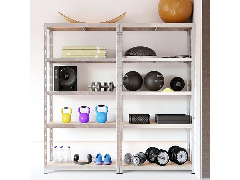 Lot de 2 Etagères de rangement modulables et polyvalentes pour atelier, garage, cave... Charge Lourde max 875kg x2