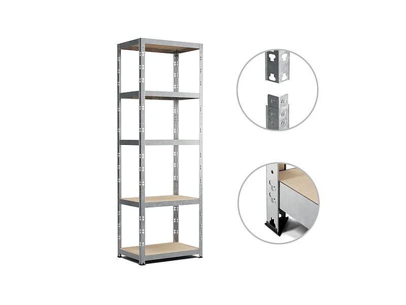 Etagere de Rangement  modulable et polyvalente pour atelier, garage, cave...Charges Lourdes 172x75x30cm - Gris