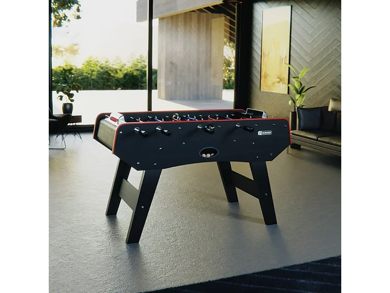 Baby-foot CLASSIC type Bistrot - 151 x 77 x 91 cm - Table de Baby-foot avec barres télescopiques et Balles Lièges Inclus