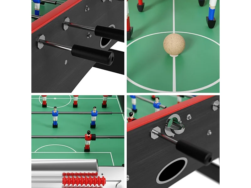 Baby-foot CLASSIC type Bistrot - 151 x 77 x 91 cm - Table de Baby-foot avec barres télescopiques et Balles Lièges Inclus