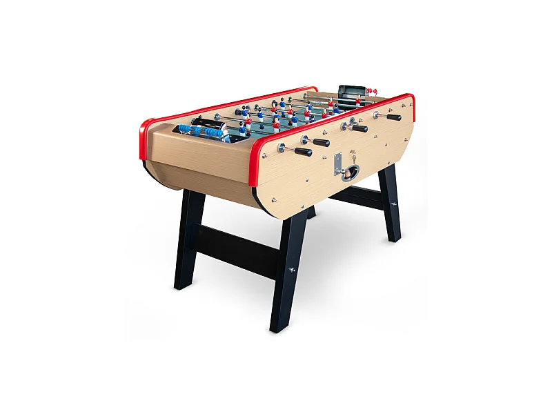 Baby-foot Olympic avec Monnayeur intégré, Barres Télescopiques et 10 Balles en Liège 149,5 x 77 x 95 cm  - Bois Clair