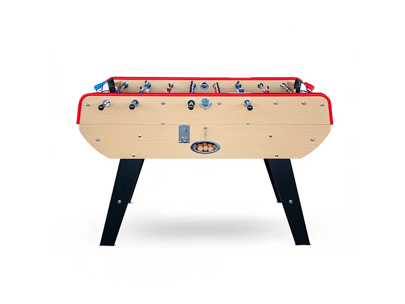 Baby-foot Olympic avec Monnayeur intégré, Barres Télescopiques et 10 Balles en Liège 149,5 x 77 x 95 cm  - Bois Clair