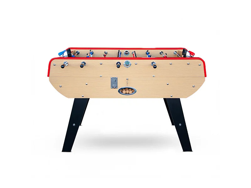 Baby-foot Olympic avec Monnayeur intégré, Barres Télescopiques et 10 Balles en Liège 149,5 x 77 x 95 cm  - Bois Clair