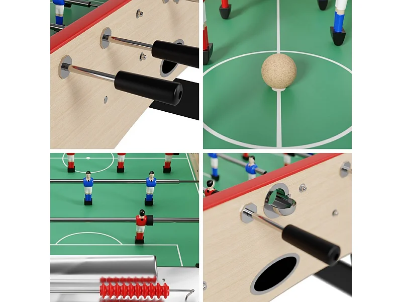 Baby-foot CLASSIC type Bistrot - 151 x 77 x 91 cm - Table de Baby-foot avec barres télescopiques et Balles Lièges Inclus