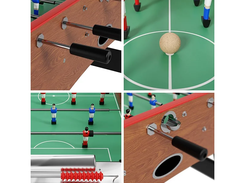 Baby-foot CLASSIC type Bistrot - 151 x 77 x 91 cm - Table de Baby-foot avec barres télescopiques et Balles Lièges Inclus