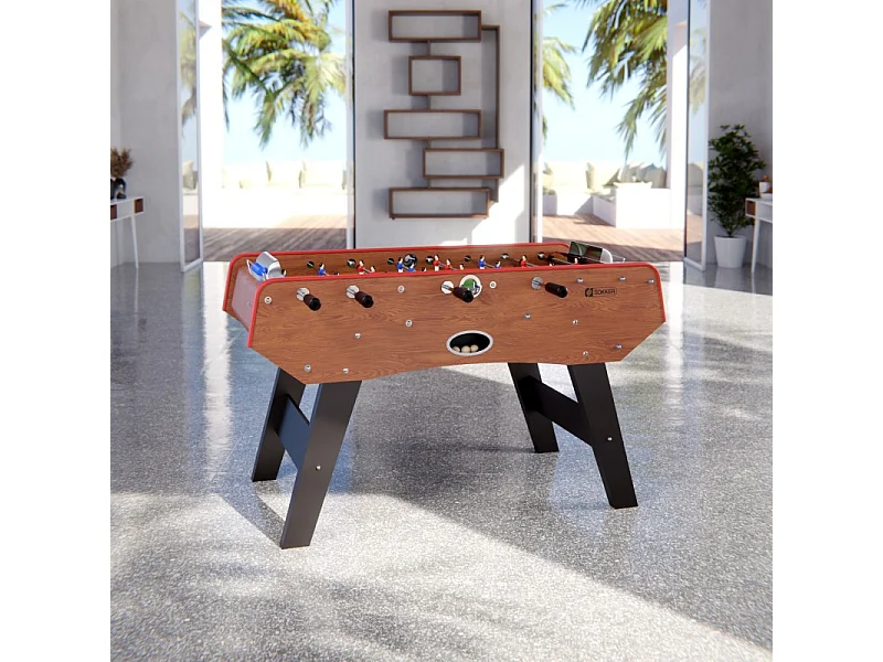 Baby-foot CLASSIC type Bistrot - 151 x 77 x 91 cm - Table de Baby-foot avec barres télescopiques et Balles Lièges Inclus