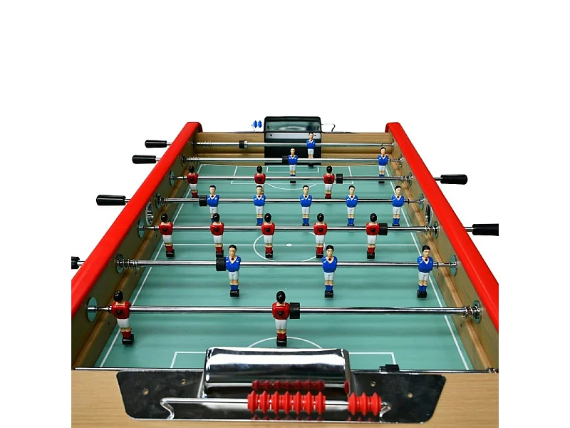 Baby-foot DELUXE type Bistrot - 151 x 77 x 91 cm - Table de Baby-foot avec barres téléscopiques et Balles Lièges Inclus