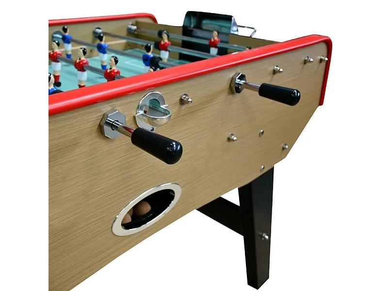 Baby-foot DELUXE type Bistrot - 151 x 77 x 91 cm - Table de Baby-foot avec barres téléscopiques et Balles Lièges Inclus