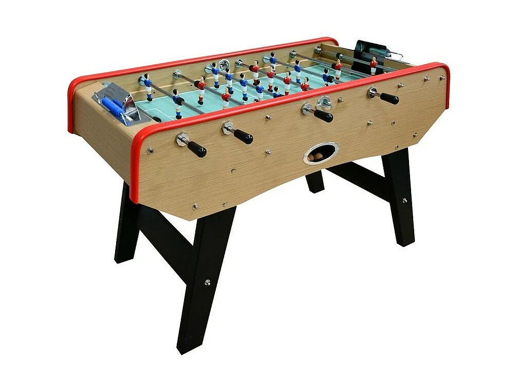 Baby-foot DELUXE type Bistrot - 151 x 77 x 91 cm - Table de Baby-foot avec barres téléscopiques et Balles Lièges Inclus