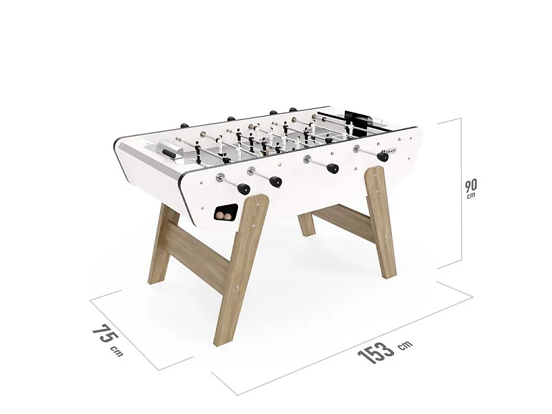 Baby-foot de Bar Coliseum avec barres télescopiques et 3 Balles Lièges Inclus 153 x 75 x 90 cm