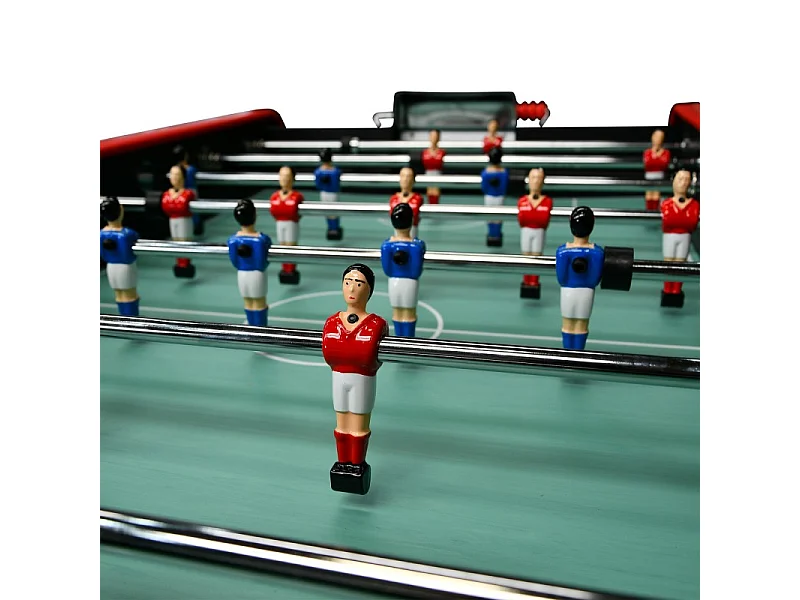 Baby-foot DELUXE type Bistrot - 151 x 77 x 91 cm - Table de Baby-foot avec barres téléscopiques et Balles Lièges Inclus