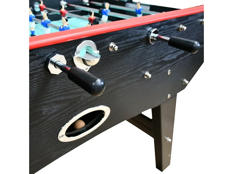 Baby-foot DELUXE type Bistrot - 151 x 77 x 91 cm - Table de Baby-foot avec barres téléscopiques et Balles Lièges Inclus