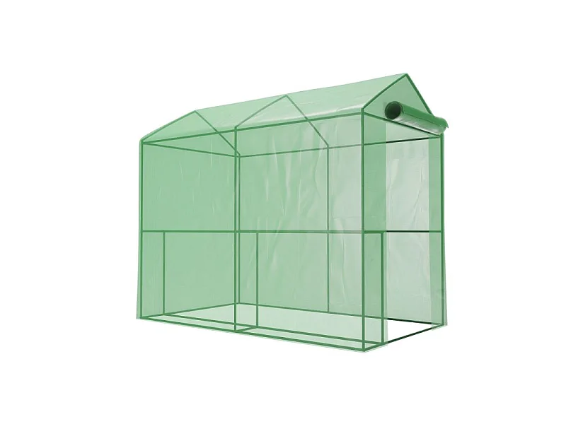 Serre de Jardin 2m² - bâche armée - avec étagères et porte zipée