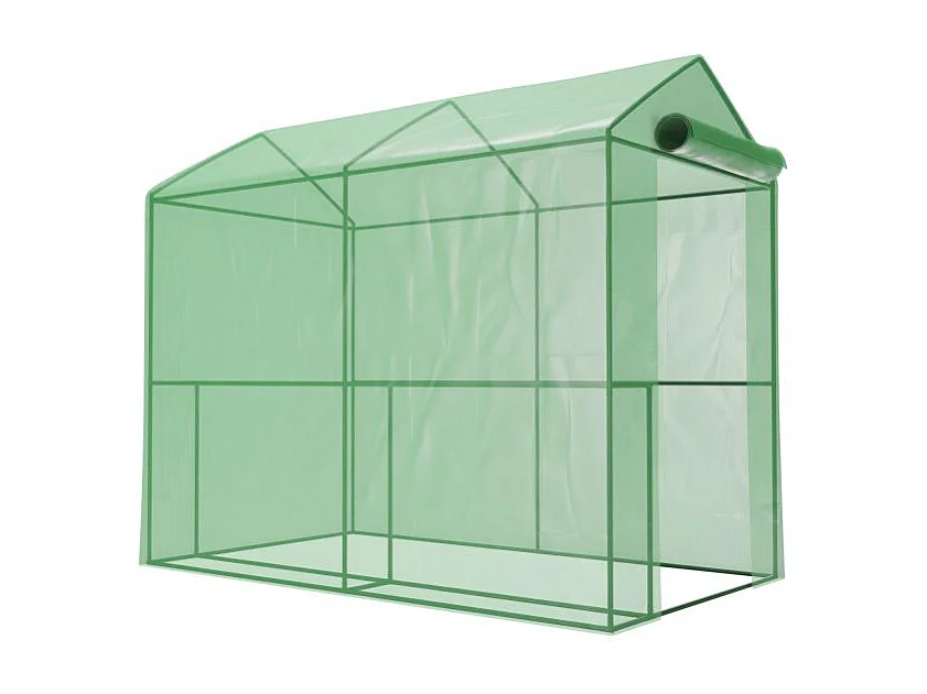 Serre de Jardin 2m² - bâche armée - avec étagères et porte zipée