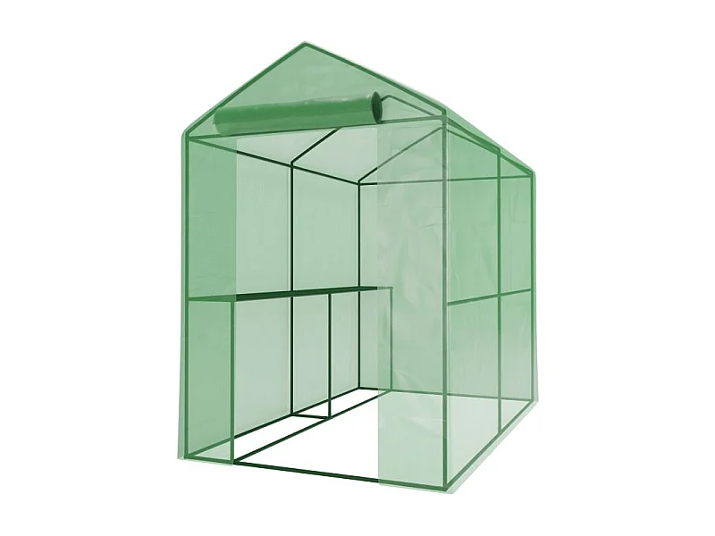 Serre de Jardin 2m² - bâche armée - avec étagères et porte zipée