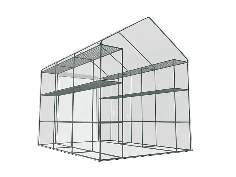 Serre de Jardin 4m² - avec étagères et porte zipée