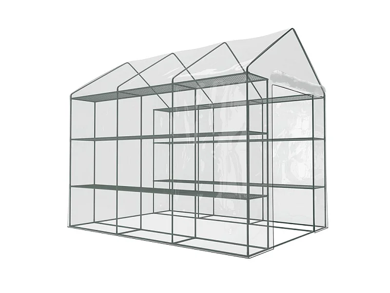 Serre de Jardin 4m² - avec étagères et porte zipée