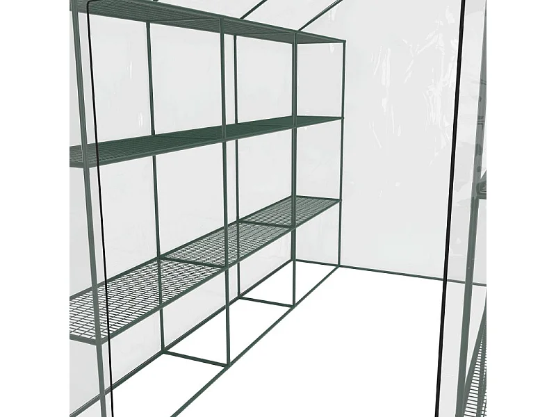 Serre de Jardin 4m² - avec étagères et porte zipée