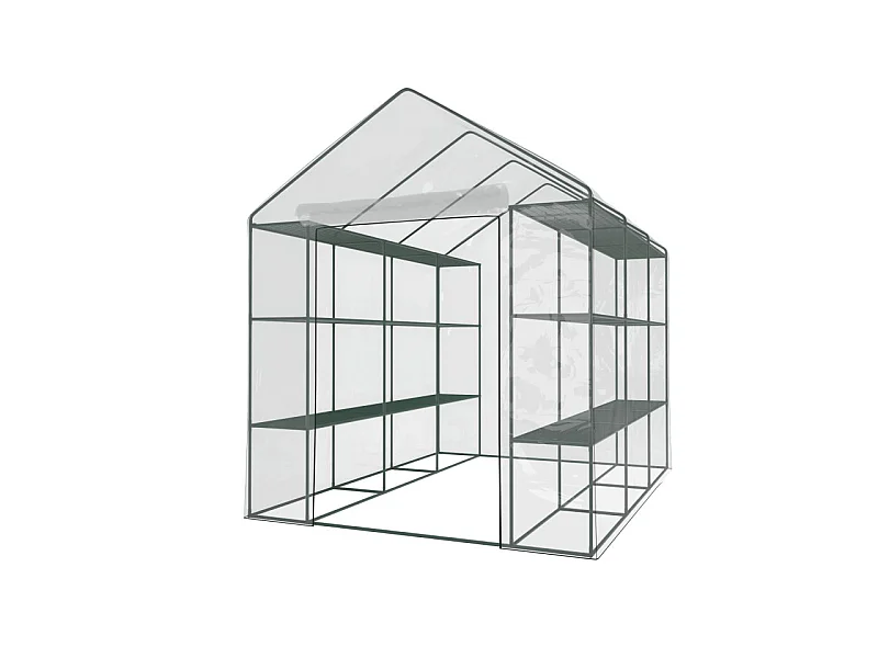 Serre de Jardin 4m² - avec étagères et porte zipée