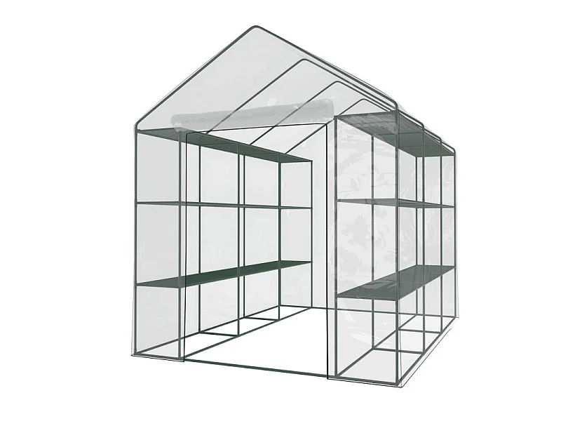 Serre de Jardin 4m² - avec étagères et porte zipée