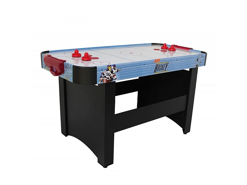 Air Hockey Teenager - Table de Air-Hockey avec système d'air pulsé 6-8W - 142 x 72 x 81 cm - Bleu/Noir