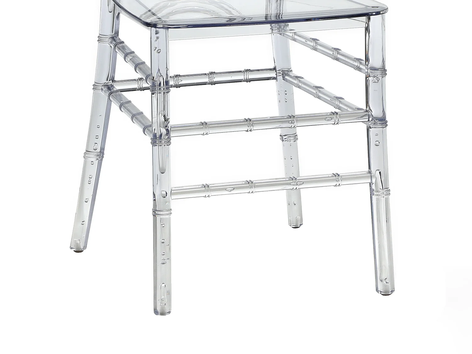 Lot de 6 chaises en polycarbonate plein - Cristal - AMALINE