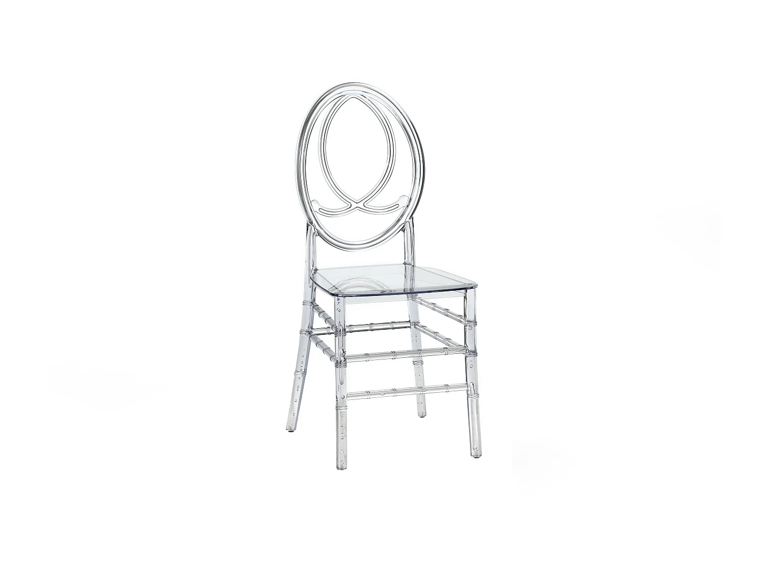 Lot de 6 chaises en polycarbonate plein - Cristal - AMALINE