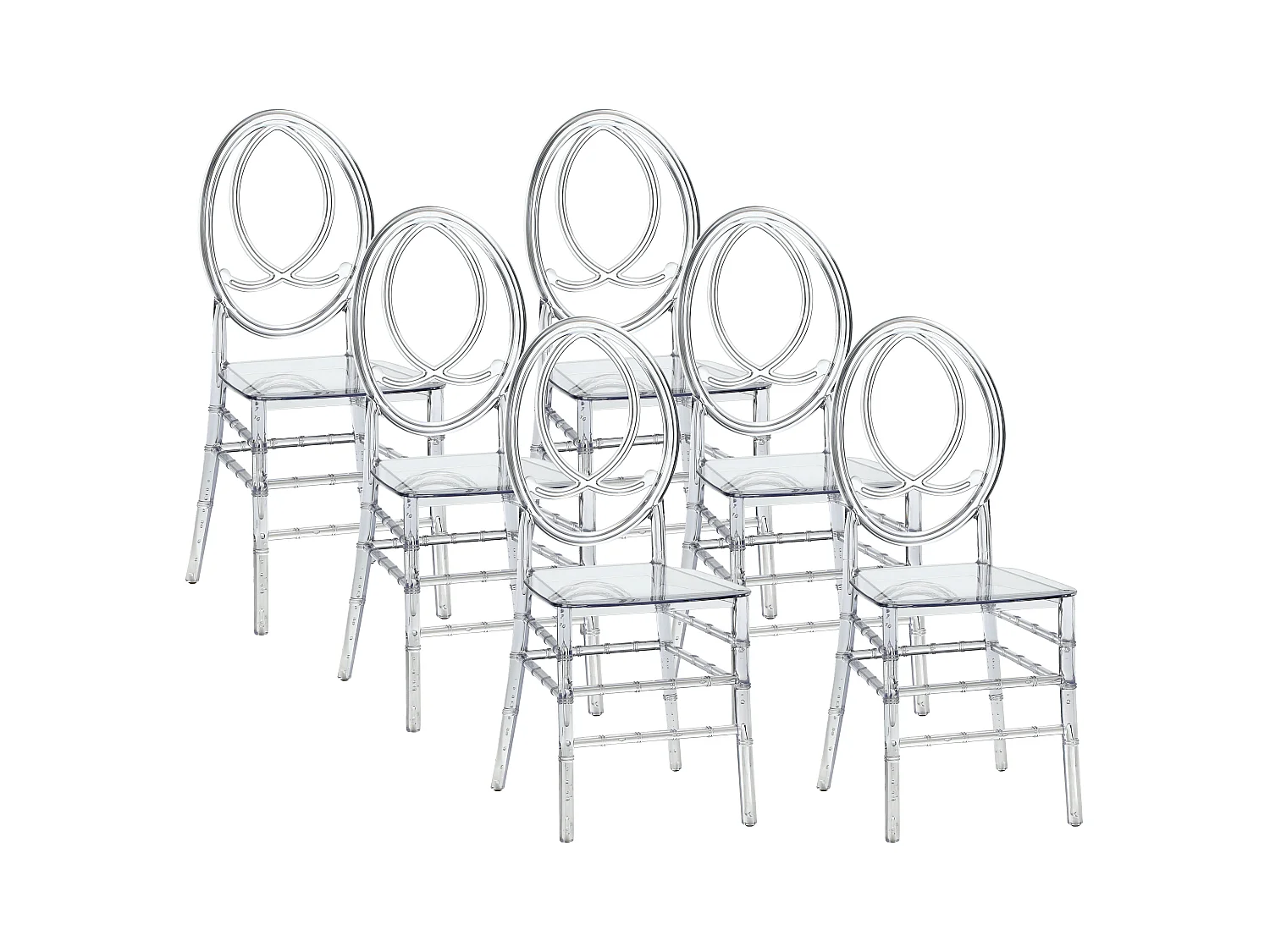 Stuhl 6er-Set - Vollpolycarbonat - Kristall - AMALINE
