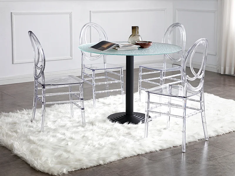 Ensemble de 4 chaises Diamante en polycarbonate Ambre, au design