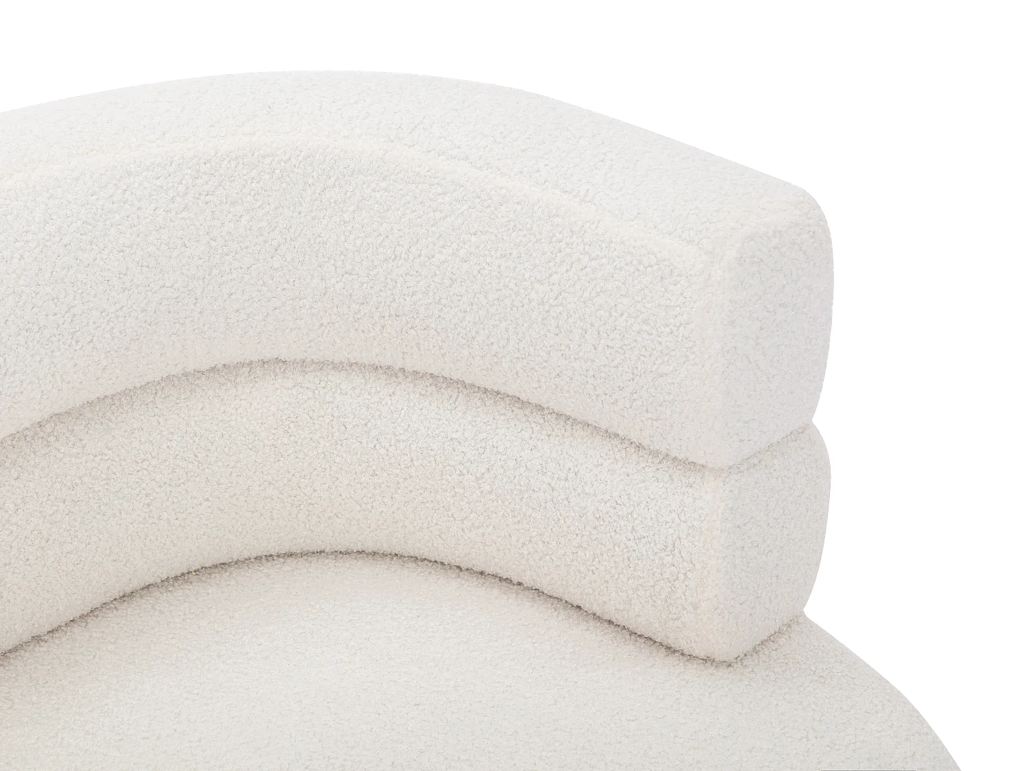 Canapé 2 places et fauteuil en tissu bouclette blanc CAMEDO