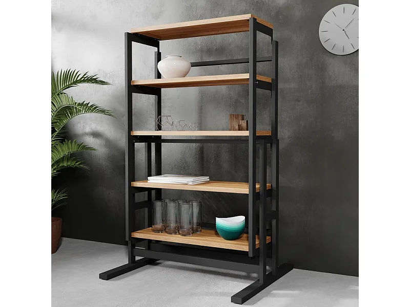 Table modulable (L120 x l78 x H77,5 cm) convertible en Etagère - style industriel