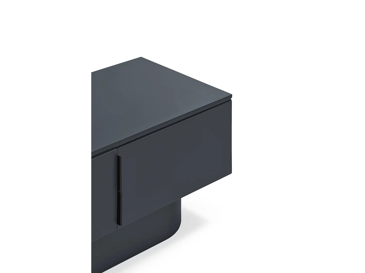 Totem - Meuble TV 4 portes en bois L200 cm - Couleur : Gris anthracite