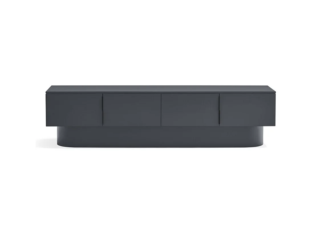 4-türiger TV-Schrank, anthrazitgrau lackiert, 200 x 45 cm