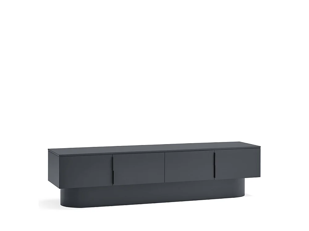 Móvel de TV 4 portas lacado cinza antracite 200x45 cm