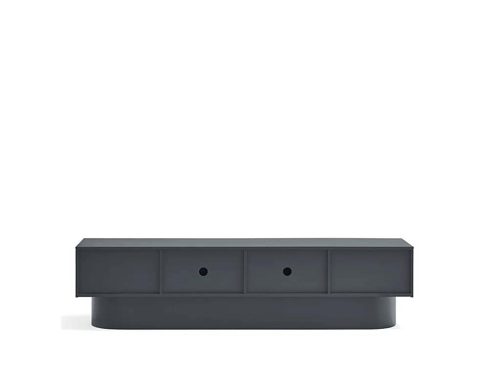 Móvel de TV 4 portas lacado cinza antracite 200x45 cm