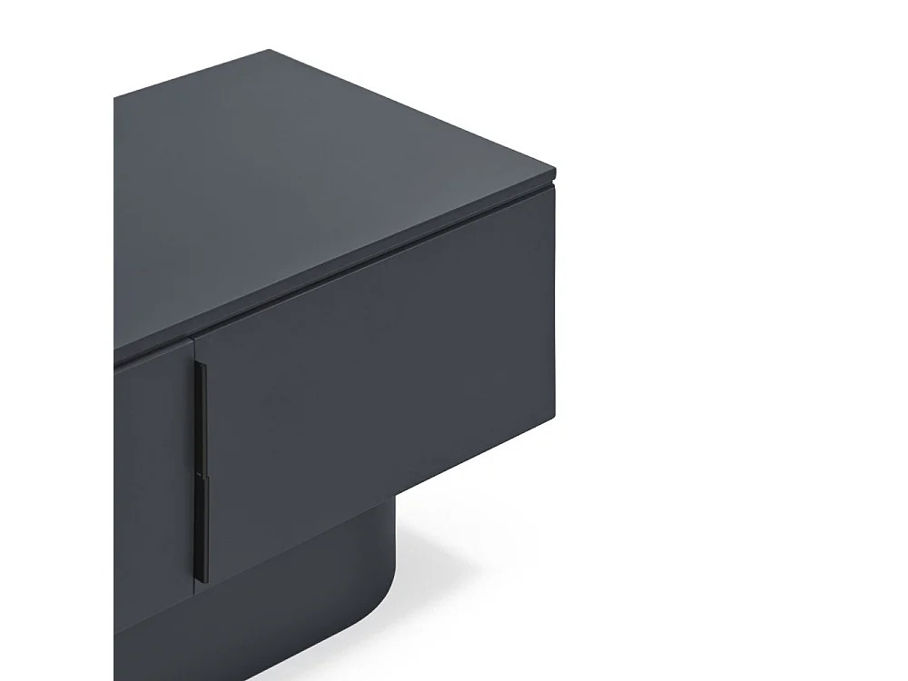 Móvel de TV 4 portas lacado cinza antracite 200x45 cm