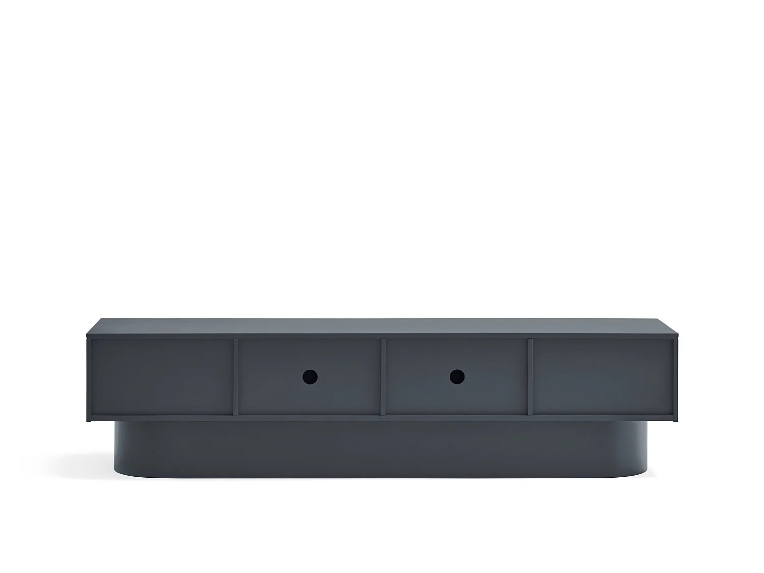 Móvel de TV 4 portas lacado cinza antracite 200x45 cm