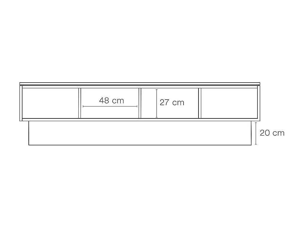 4-türiger sandlackierter TV-Schrank 200x45 cm